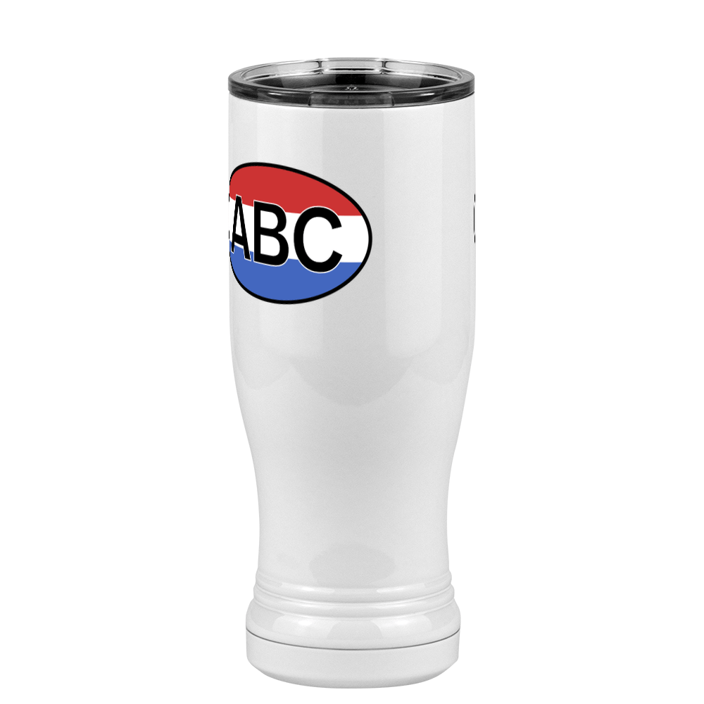 Personalized Euro Oval Pilsner Tumbler (14 oz) - Horizontal Stripes - Front Left View