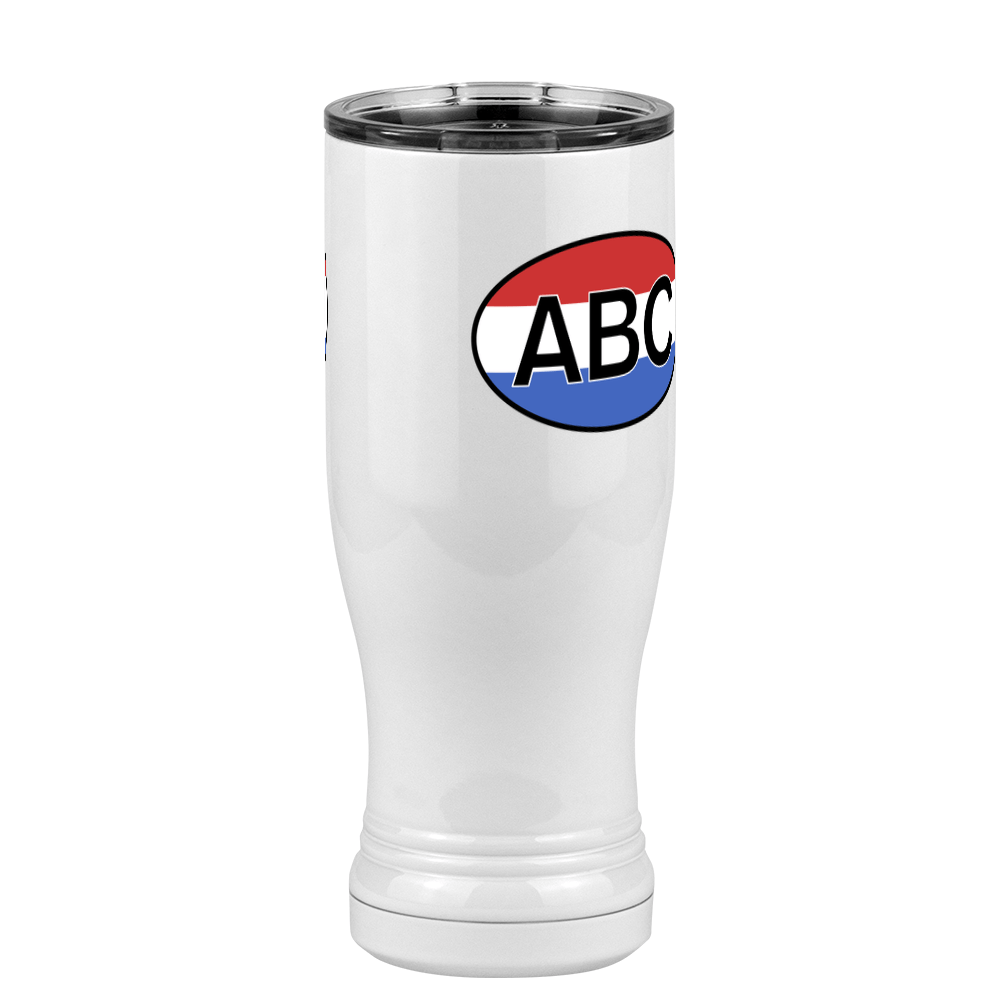 Personalized Euro Oval Pilsner Tumbler (14 oz) - Horizontal Stripes - Front Right View
