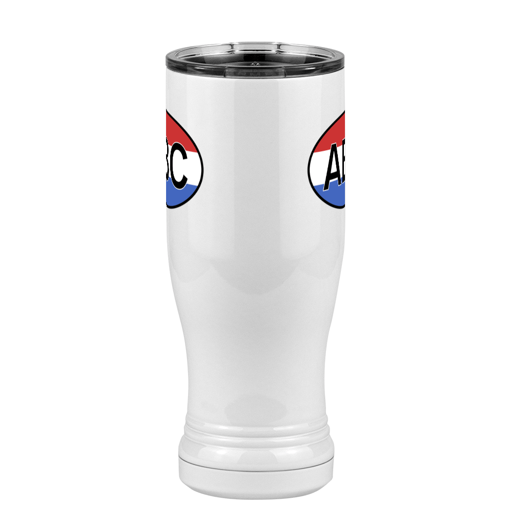 Personalized Euro Oval Pilsner Tumbler (14 oz) - Horizontal Stripes - Front View