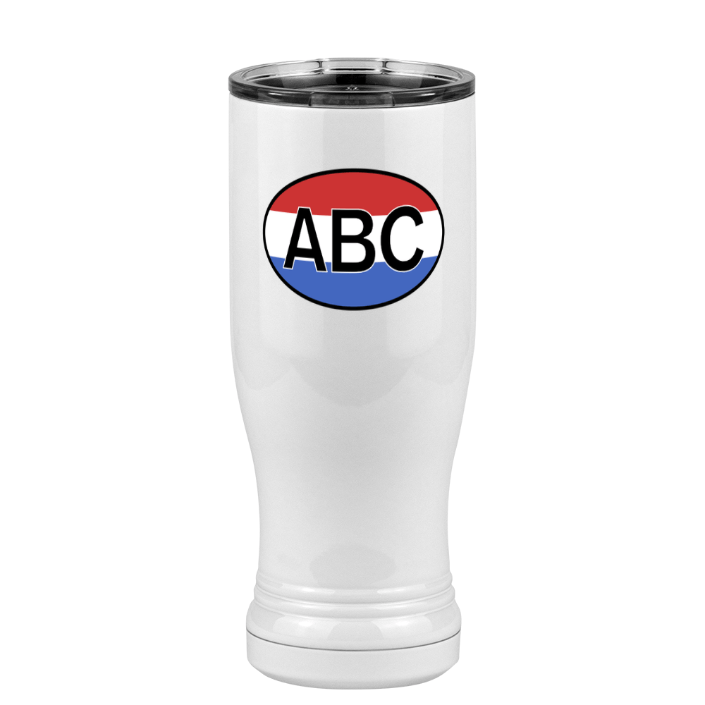 Personalized Euro Oval Pilsner Tumbler (14 oz) - Horizontal Stripes - Left View