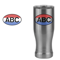 Thumbnail for Personalized Euro Oval Pilsner Tumbler (14 oz) - Horizontal Stripes - Design View