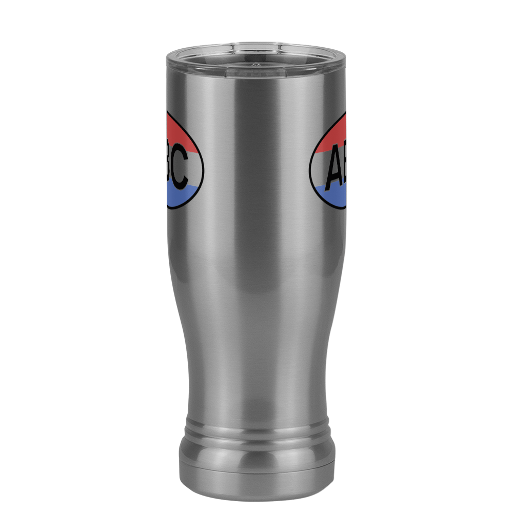 Personalized Euro Oval Pilsner Tumbler (14 oz) - Horizontal Stripes - Front View