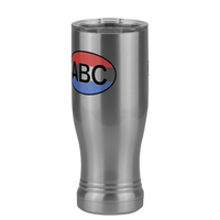 Thumbnail for Personalized Euro Oval Pilsner Tumbler (14 oz) - Horizontal Stripes - Front Left View