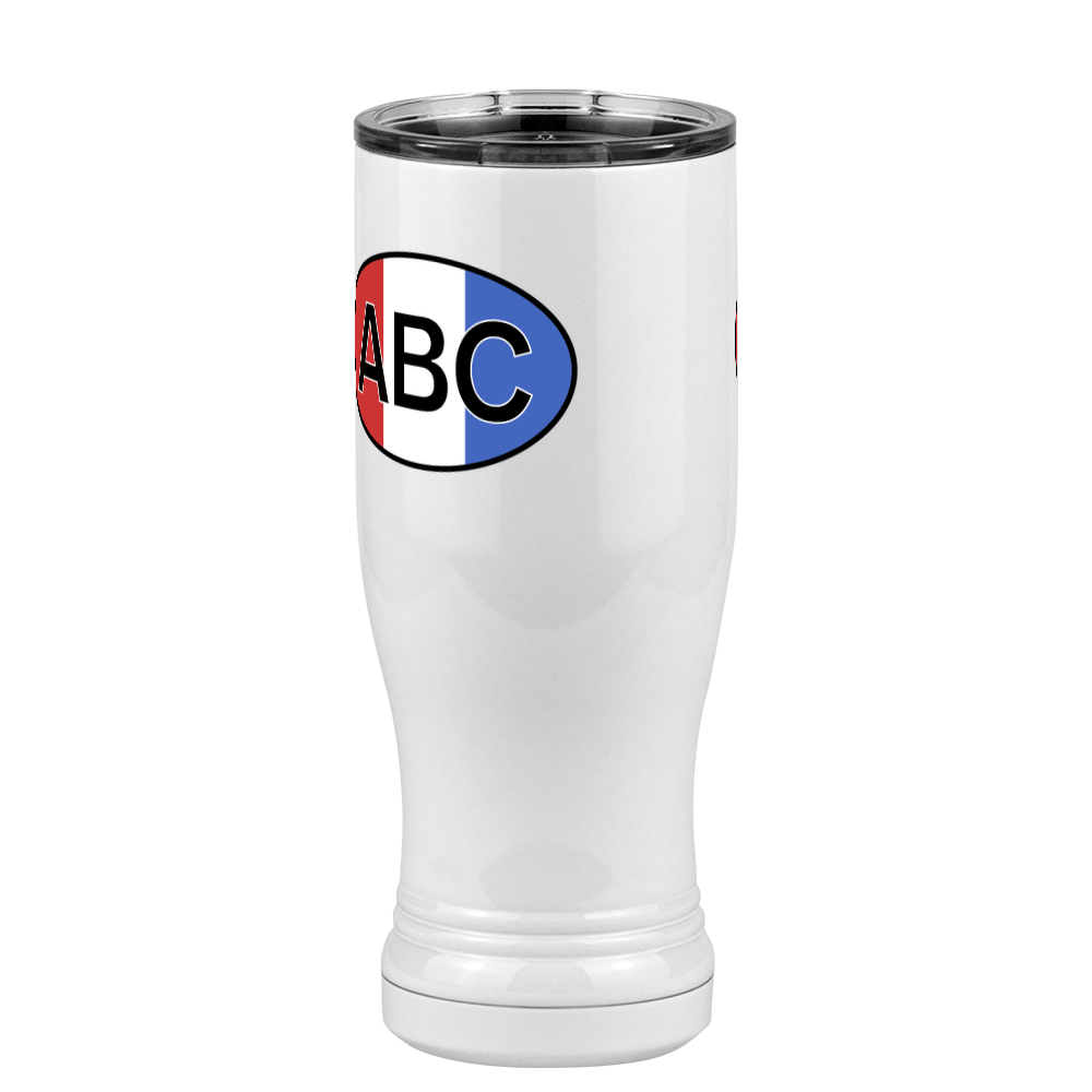 Personalized Euro Oval Pilsner Tumbler (14 oz) - Vertical Stripes - Front Left View