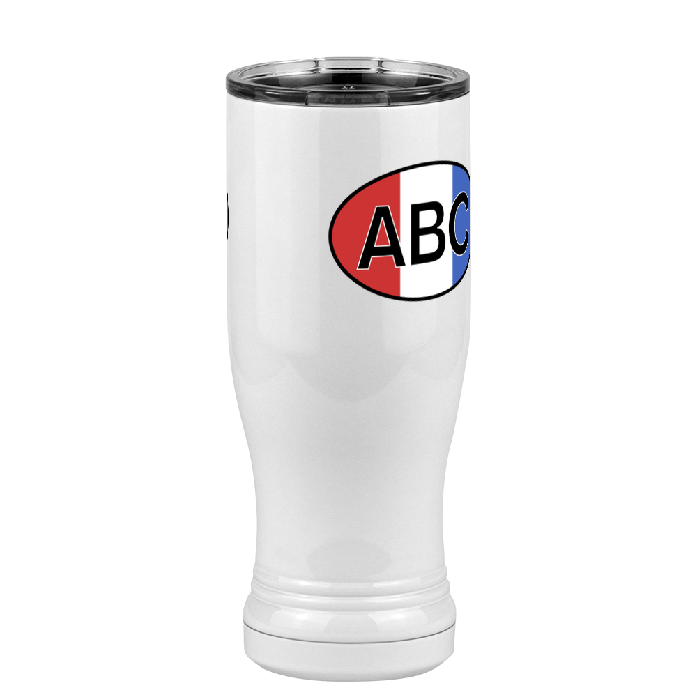Personalized Euro Oval Pilsner Tumbler (14 oz) - Vertical Stripes - Front Right View