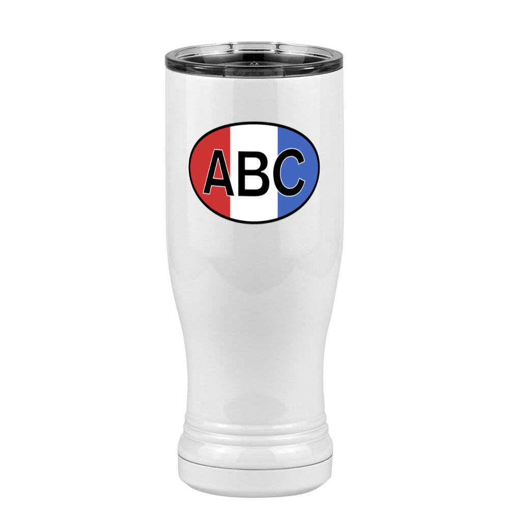 Personalized Euro Oval Pilsner Tumbler (14 oz) - Vertical Stripes - Right View