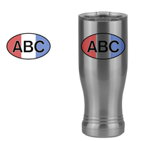 Thumbnail for Personalized Euro Oval Pilsner Tumbler (14 oz) - Vertical Stripes - Design View