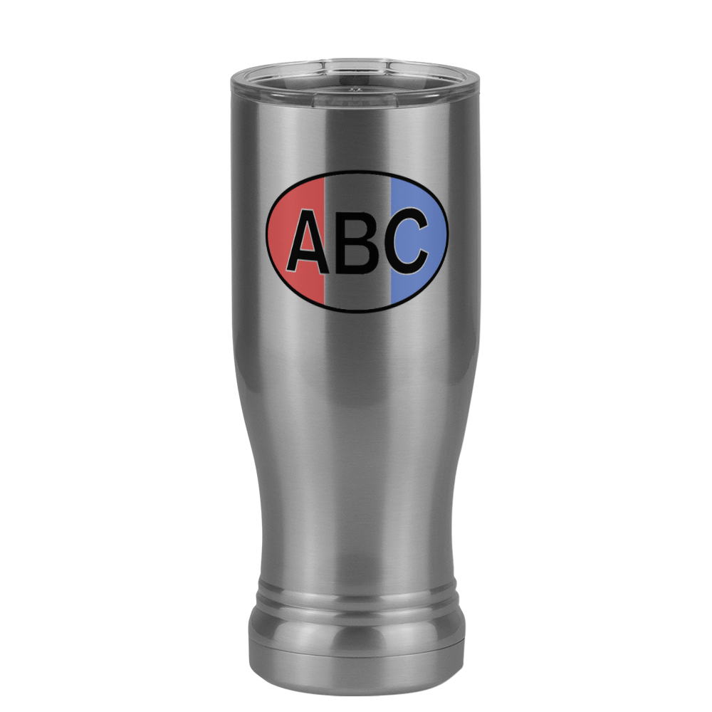 Personalized Euro Oval Pilsner Tumbler (14 oz) - Vertical Stripes - Left View