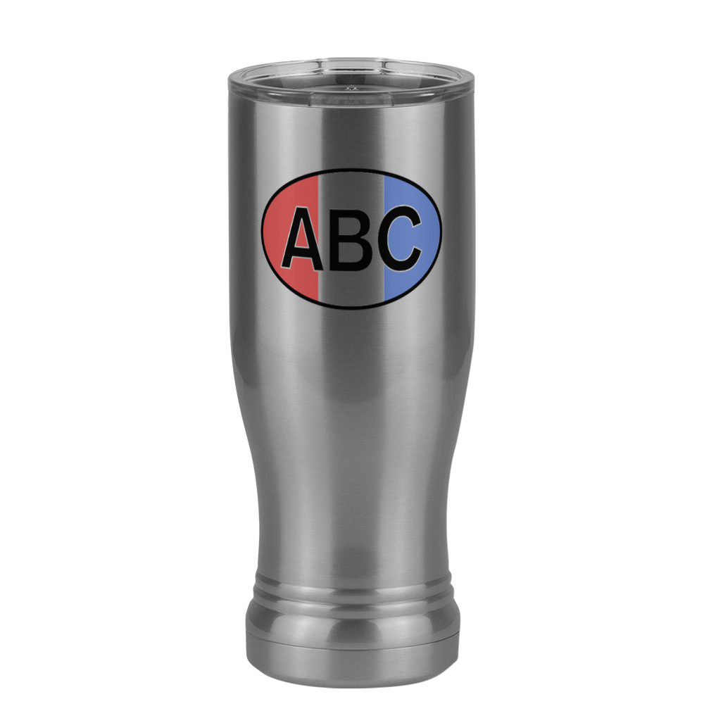 Personalized Euro Oval Pilsner Tumbler (14 oz) - Vertical Stripes - Right View