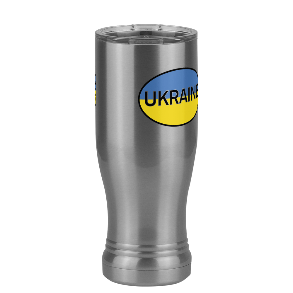 Euro Oval Pilsner Tumbler (14 oz) - Ukraine - Front Right View