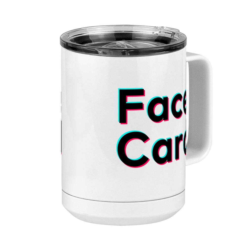 Face Card Coffee Mug Tumbler with Handle (15 oz) - TikTok Trends - Front Right View