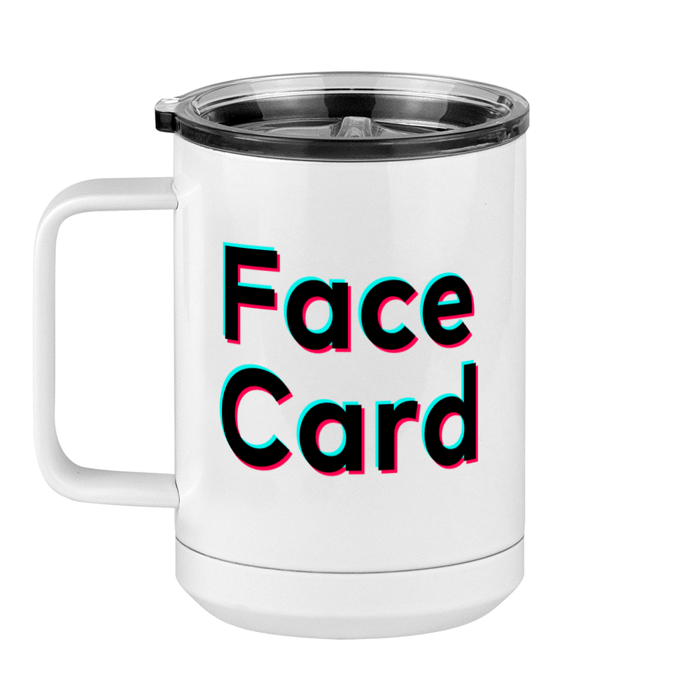 Face Card Coffee Mug Tumbler with Handle (15 oz) - TikTok Trends - Left View