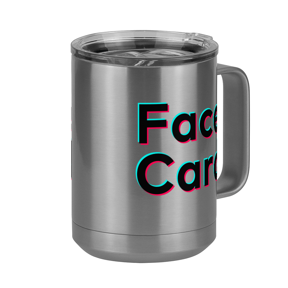 Face Card Coffee Mug Tumbler with Handle (15 oz) - TikTok Trends - Front Right View