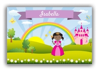 Thumbnail for Personalized Fairy Canvas Wrap & Photo Print II - Rainbow Castle - Black Fairy I - Front View