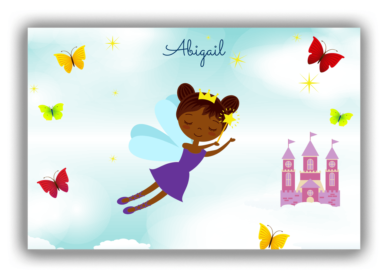 Personalized Fairy Canvas Wrap & Photo Print III - Cloud Castle - Black Fairy II - Front View