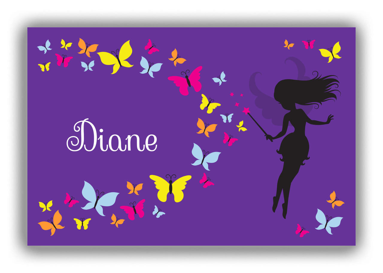 Personalized Fairy Canvas Wrap & Photo Print VIII - Butterfly Fairy - Purple Background - Front View