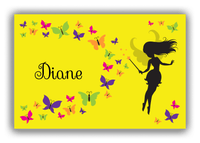 Thumbnail for Personalized Fairy Canvas Wrap & Photo Print VIII - Butterfly Fairy - Yellow Background - Front View