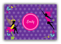 Thumbnail for Personalized Fairy Canvas Wrap & Photo Print IX - Purple Background with Polka Dots - Front View