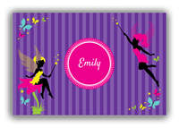 Thumbnail for Personalized Fairy Canvas Wrap & Photo Print IX - Purple Background with Vertical Stripes - Front View