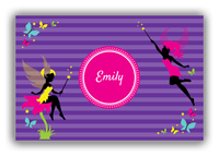 Thumbnail for Personalized Fairy Canvas Wrap & Photo Print IX - Purple Background with Horizontal Stripes - Front View