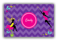 Thumbnail for Personalized Fairy Canvas Wrap & Photo Print IX - Purple Background with Chevron - Front View