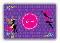 Thumbnail for Personalized Fairy Canvas Wrap & Photo Print IX - Purple Background with Flowers - Front View