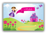 Thumbnail for Personalized Fairy Canvas Wrap & Photo Print I - Castle Hill - Brunette Fairy - Front View