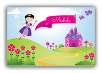Thumbnail for Personalized Fairy Canvas Wrap & Photo Print I - Castle Hill - Black Hair Fairy I - Front View