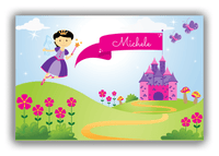 Thumbnail for Personalized Fairy Canvas Wrap & Photo Print I - Castle Hill - Black Hair Fairy II - Front View
