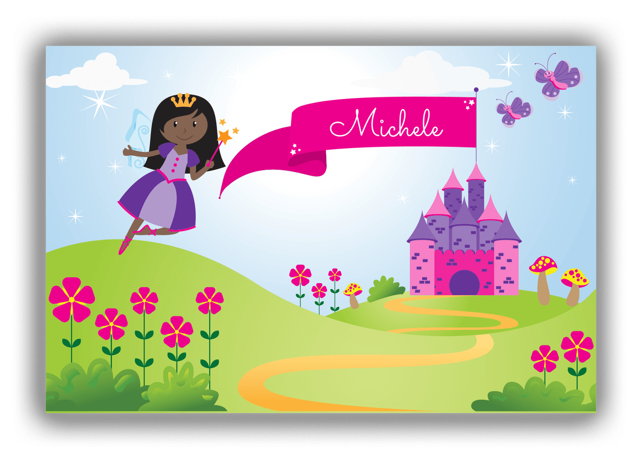 Personalized Fairy Canvas Wrap & Photo Print I - Castle Hill - Black Fairy II - Front View