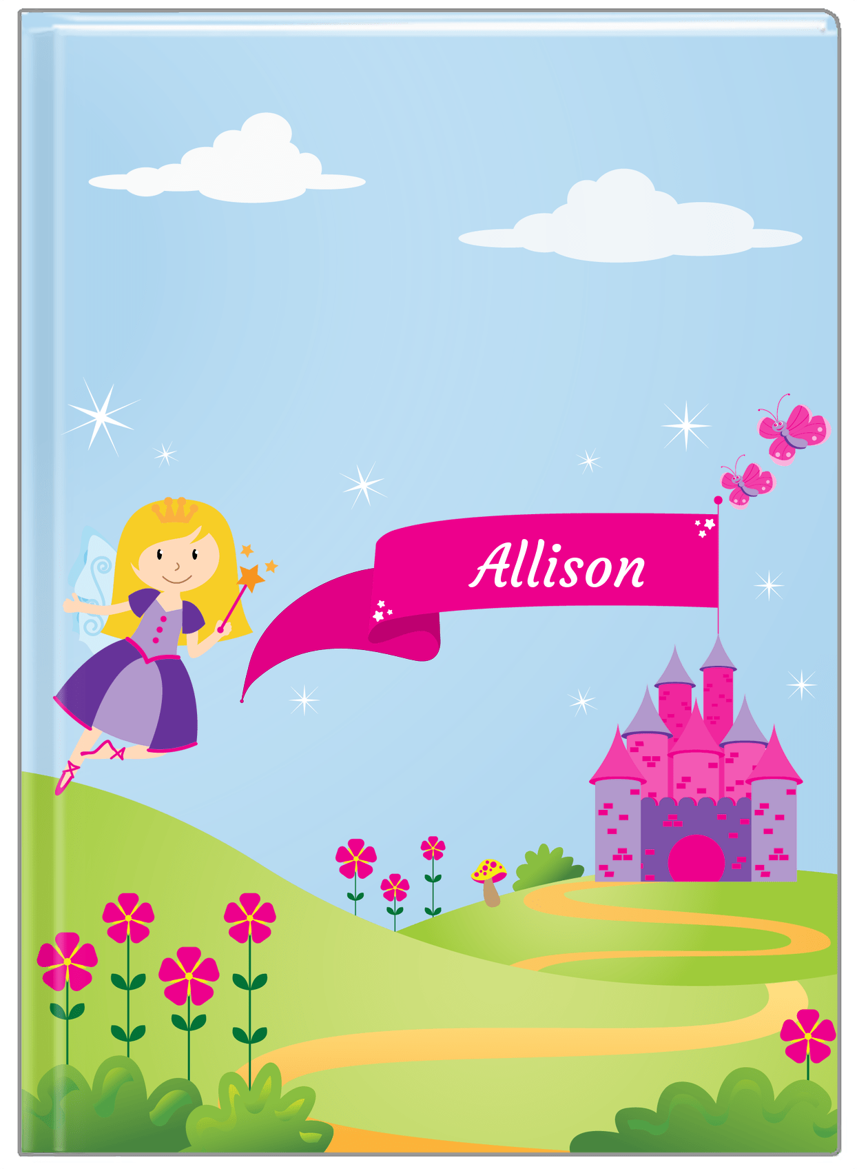 Personalized Fairy Journal I - Castle Hill - Blonde Fairy - Front View