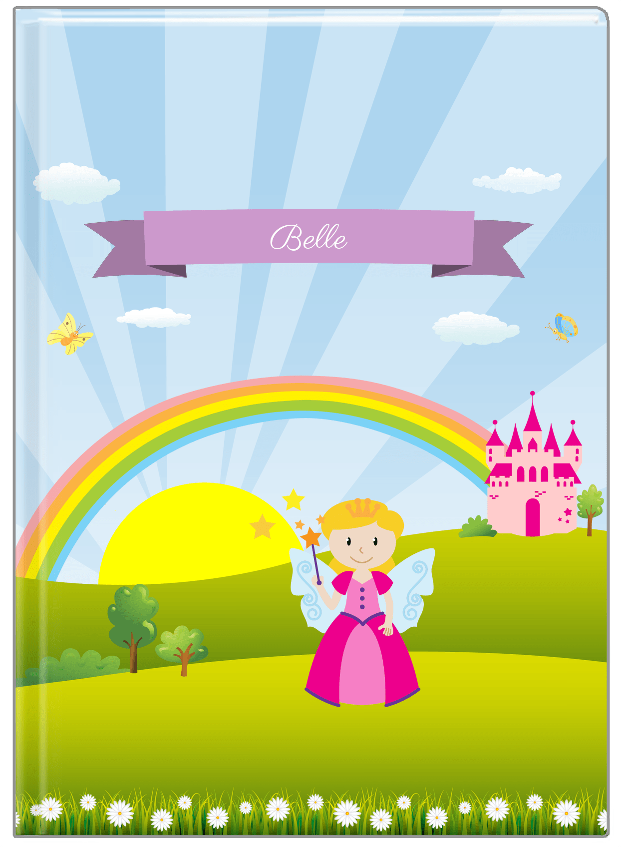 Personalized Fairy Journal II - Rainbow Castle - Blonde Fairy - Front View