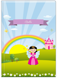 Thumbnail for Personalized Fairy Journal II - Rainbow Castle - Black Hair Fairy - Front View