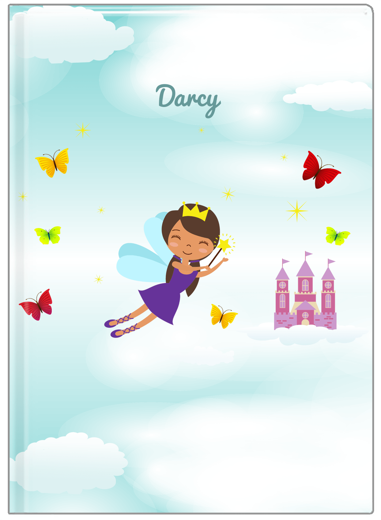 Personalized Fairy Journal III - Cloud Castle - Black Fairy I - Front View