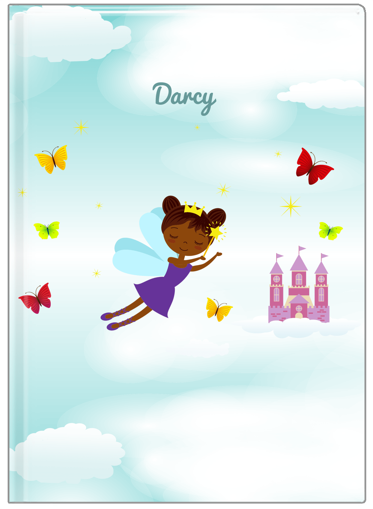 Personalized Fairy Journal III - Cloud Castle - Black Fairy II - Front View