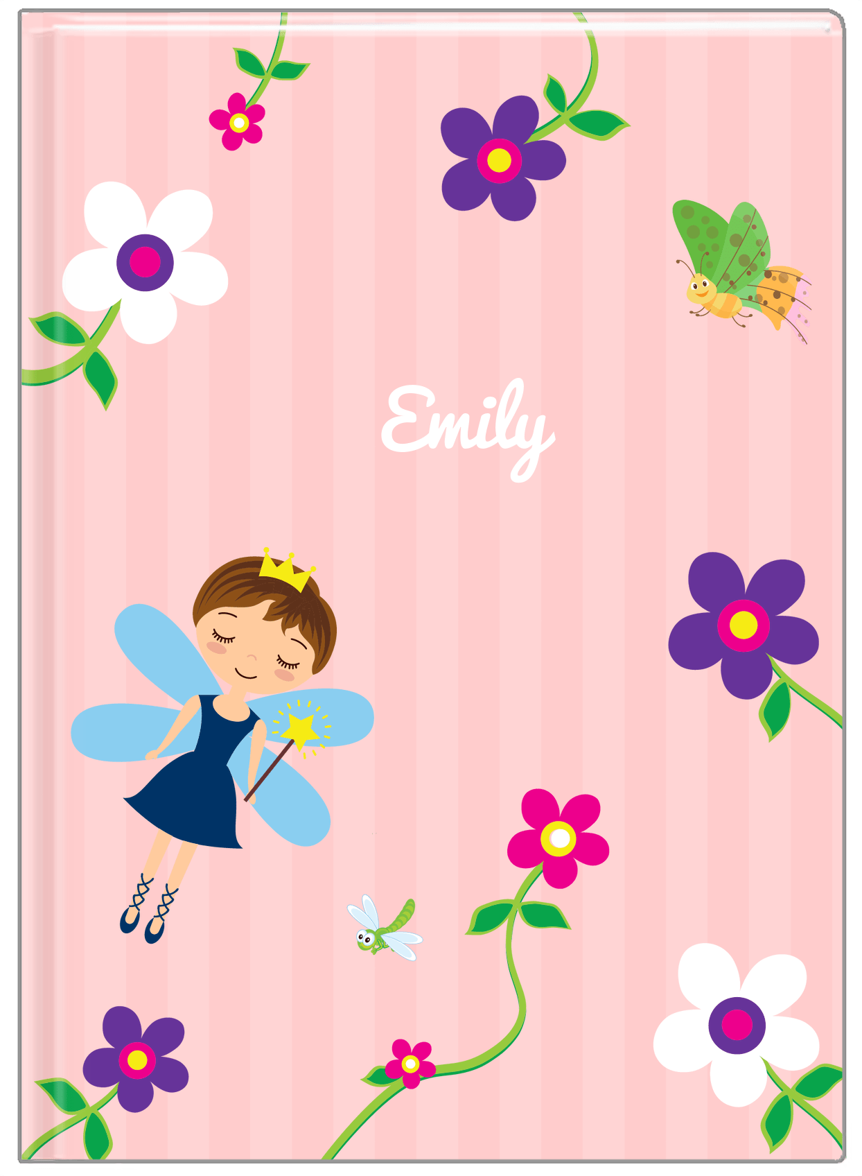 Personalized Fairy Journal IV - Flower Fairy - Brunette Fairy - Front View