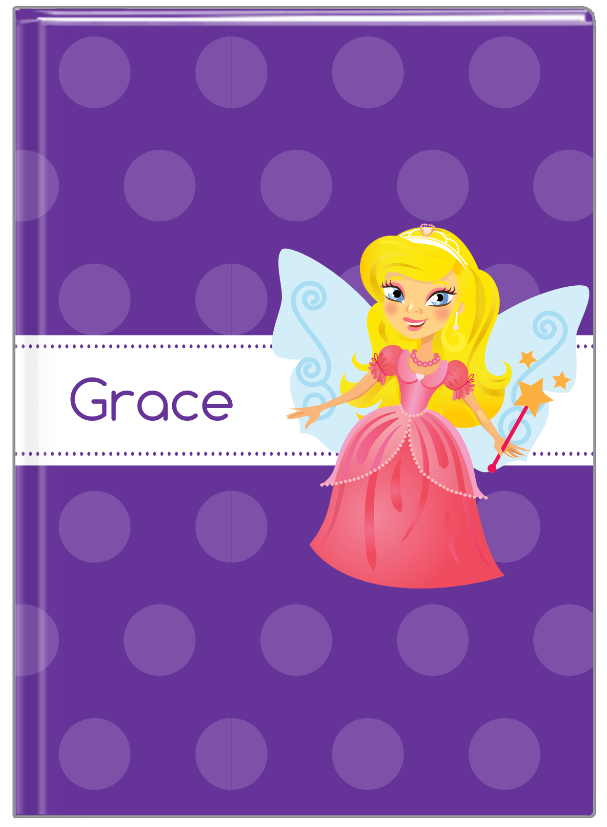 Personalized Fairy Journal VI - Ribbon Nameplate - Blonde Fairy - Front View
