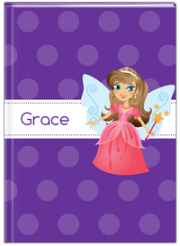 Thumbnail for Personalized Fairy Journal VI - Ribbon Nameplate - Brunette Fairy - Front View