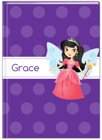 Thumbnail for Personalized Fairy Journal VI - Ribbon Nameplate - Black Hair Fairy - Front View