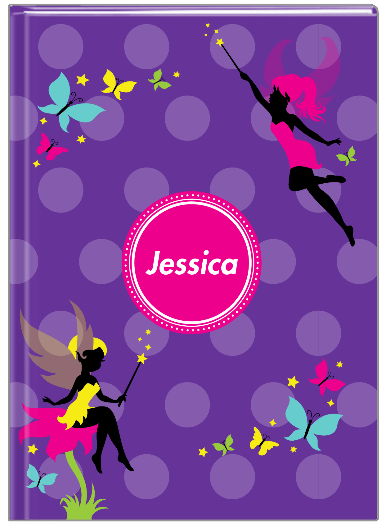 Personalized Fairy Journal IX - Flowers - Polka Dots - Front View