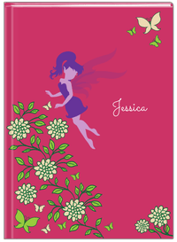 Thumbnail for Personalized Fairy Journal X - Butterflies - Pink Background - Front View