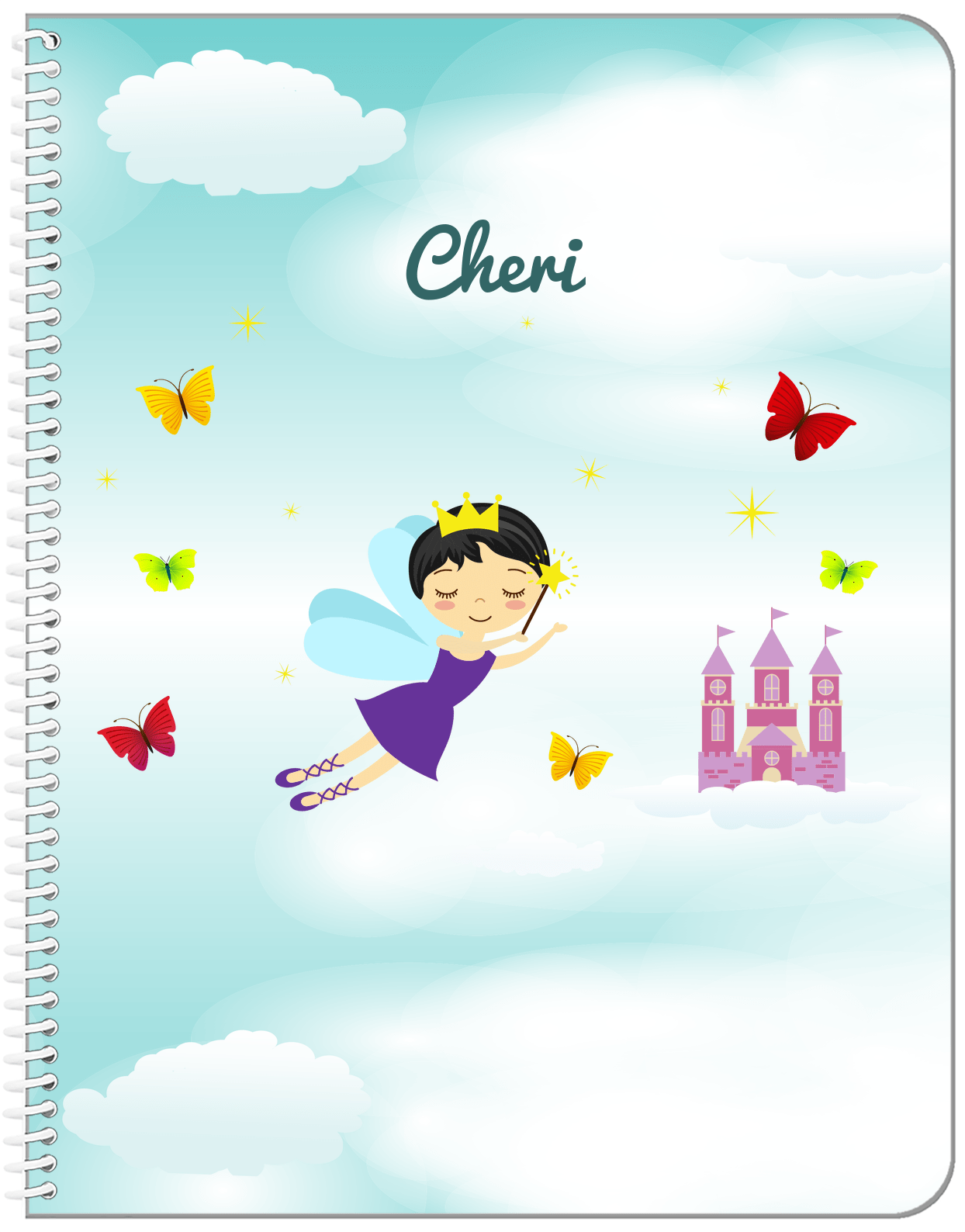 Personalized Fairy Notebook III - Cloud Castle - Asian Fairy - Front View