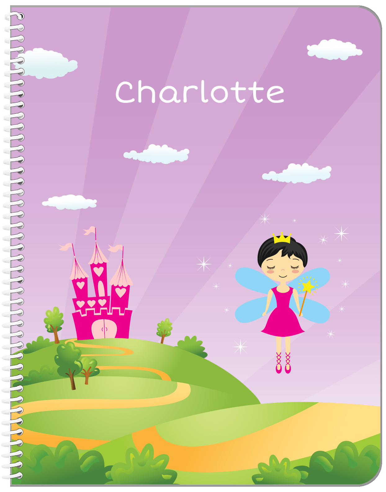 Personalized Fairy Notebook V - Castle Heart - Asian Fairy - Front View