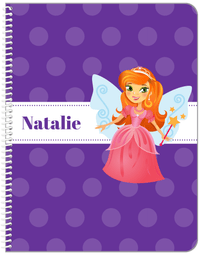 Thumbnail for Personalized Fairy Notebook VI - Ribbon Nameplate - Redhead Fairy - Front View