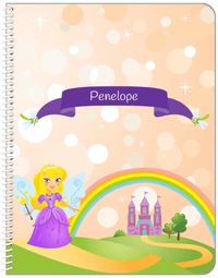 Thumbnail for Personalized Fairy Notebook VII - Dragonfly Ribbon - Blonde Fairy - Front View