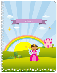 Thumbnail for Personalized Fairy Notebook II - Rainbow Castle - Black Fairy II - Front View