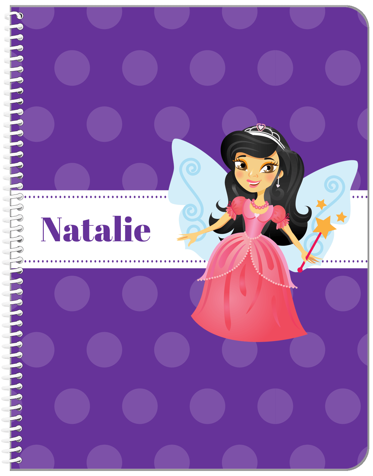 Personalized Fairy Notebook VI - Ribbon Nameplate - Asian Fairy - Front View