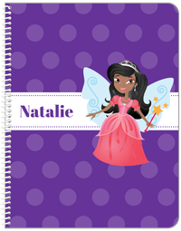 Thumbnail for Personalized Fairy Notebook VI - Ribbon Nameplate - Black Fairy II - Front View