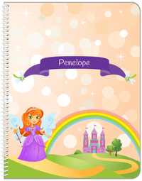Thumbnail for Personalized Fairy Notebook VII - Dragonfly Ribbon - Redhead Fairy - Front View