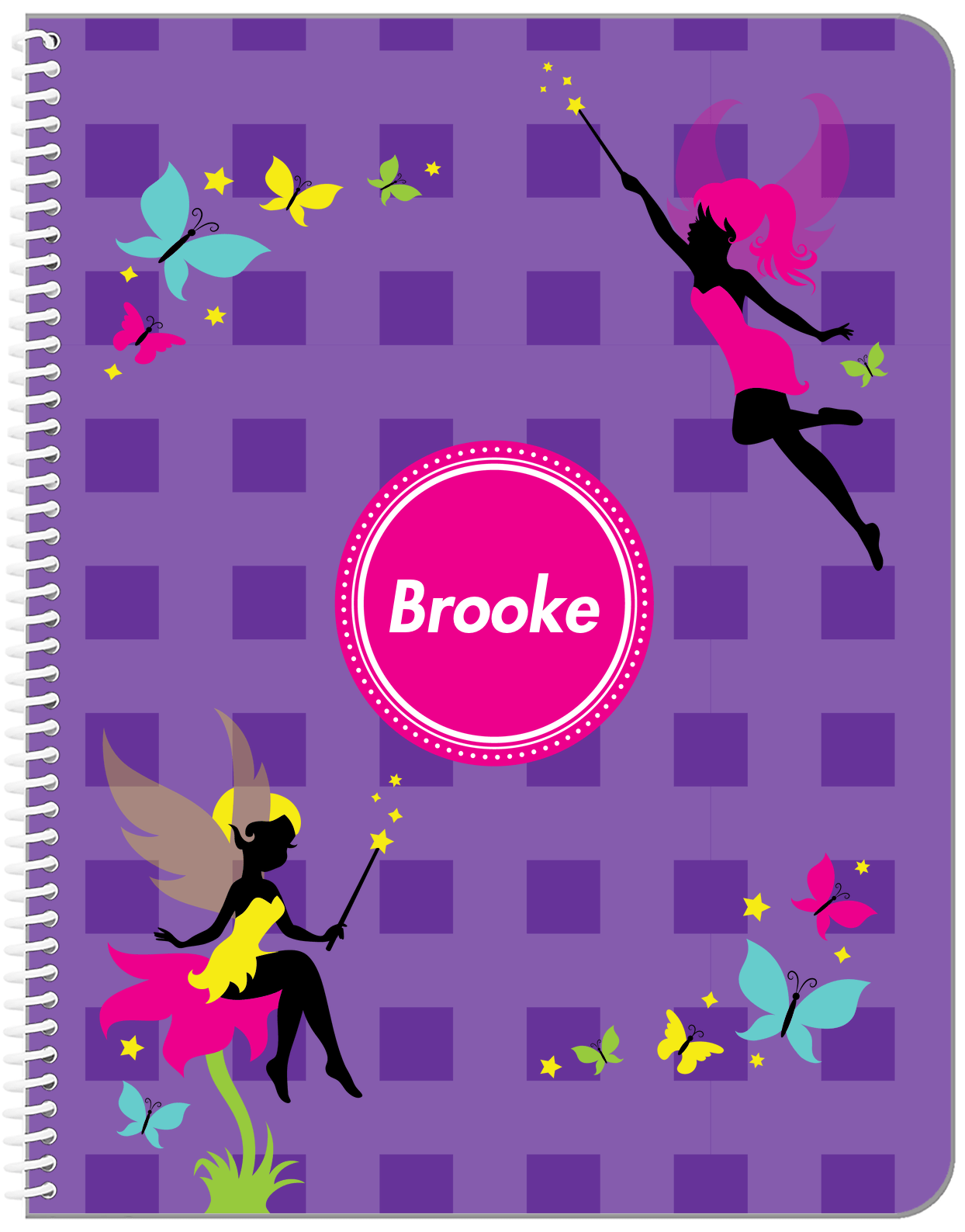 Personalized Fairy Notebook IX - Squares - Front View
